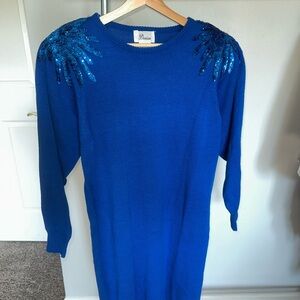 Stunning Darian Cobalt Blue Sweater with Sequin Embellishments
